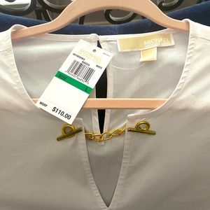 Michael kors long white tunic shirt